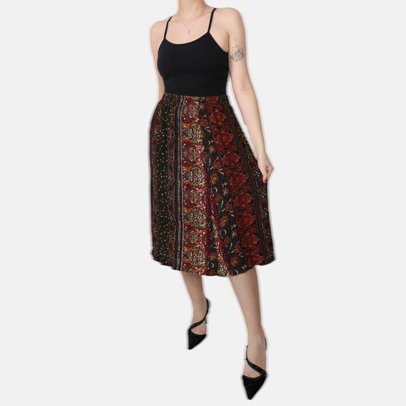 PAISLEY BOHO MIDI SKIRT - Picture 2 of 2